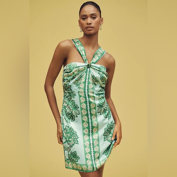 Greylin | Miki Scarf Print Halter Mini Dress | NWT - Picture 9 of 9